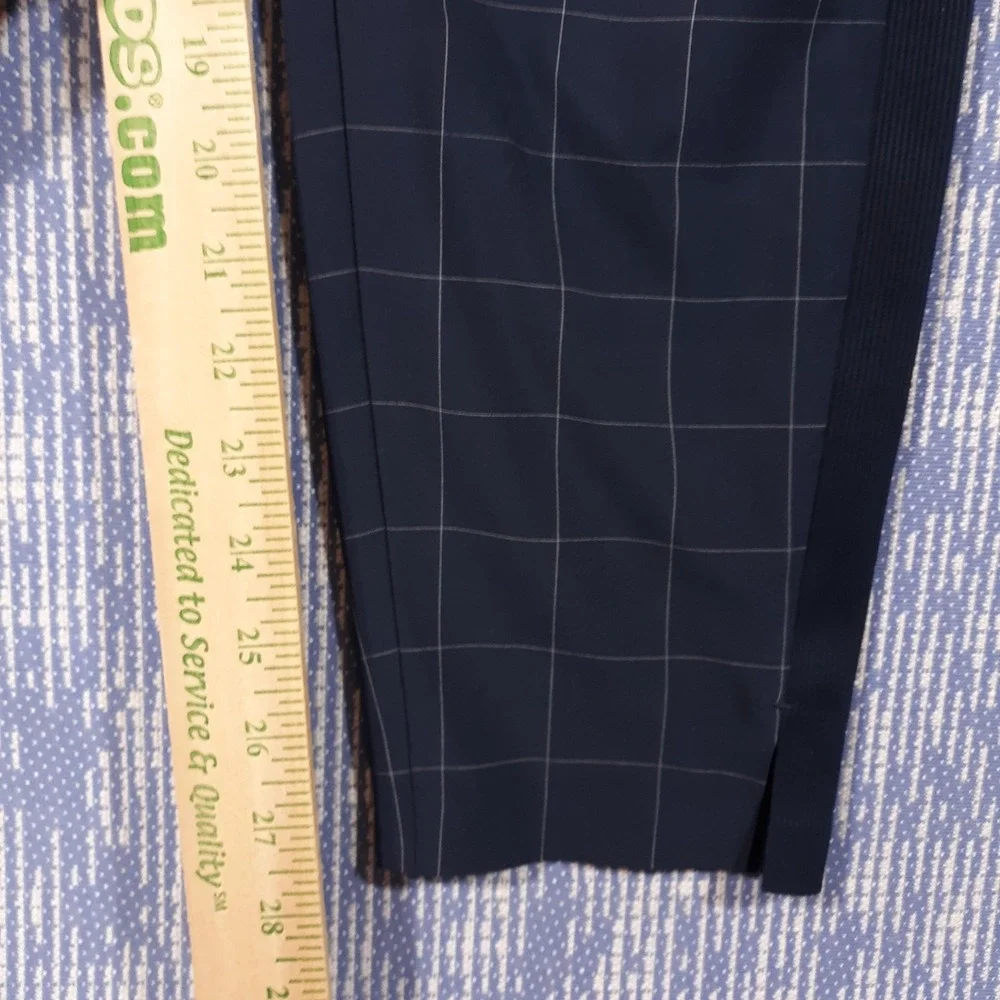 Athleta Brooklyn Textured Ankle Pants Womens Size 4 Blue Elastic Waist